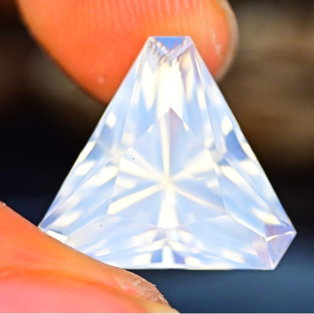8.82 Carats Feldspar Moonstone Fancy Rare Peach Pink Gemstone Precision Cut